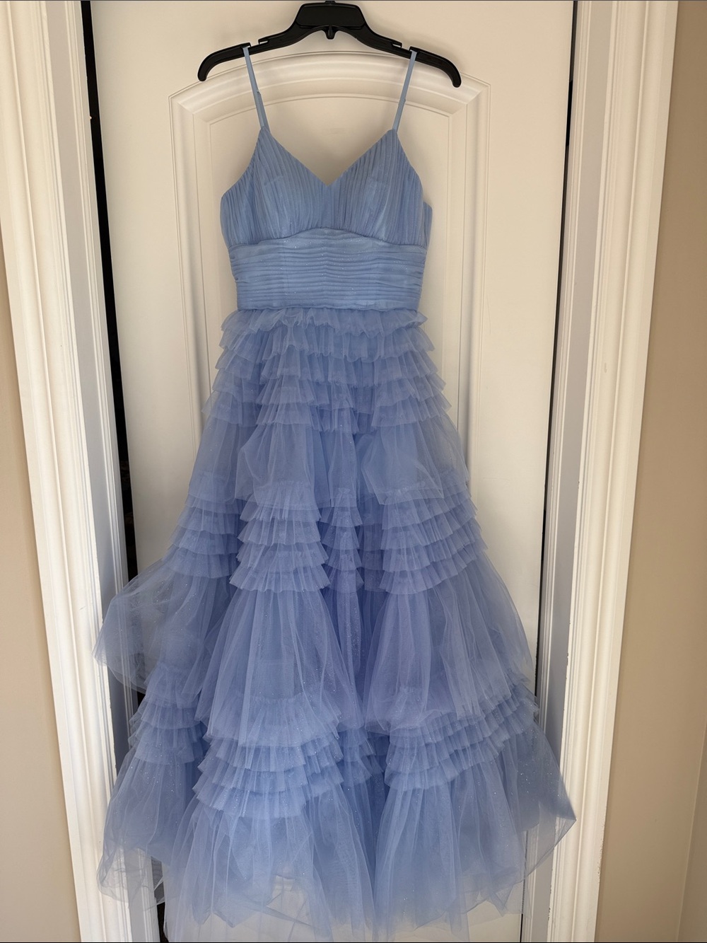 Women’s petite size 4 Light Blue Ruffled Tulle Party Dress (prom)